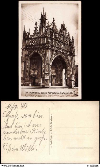 CPA Alencon Alençon Eglise Notre-Dame,le Porche 1962