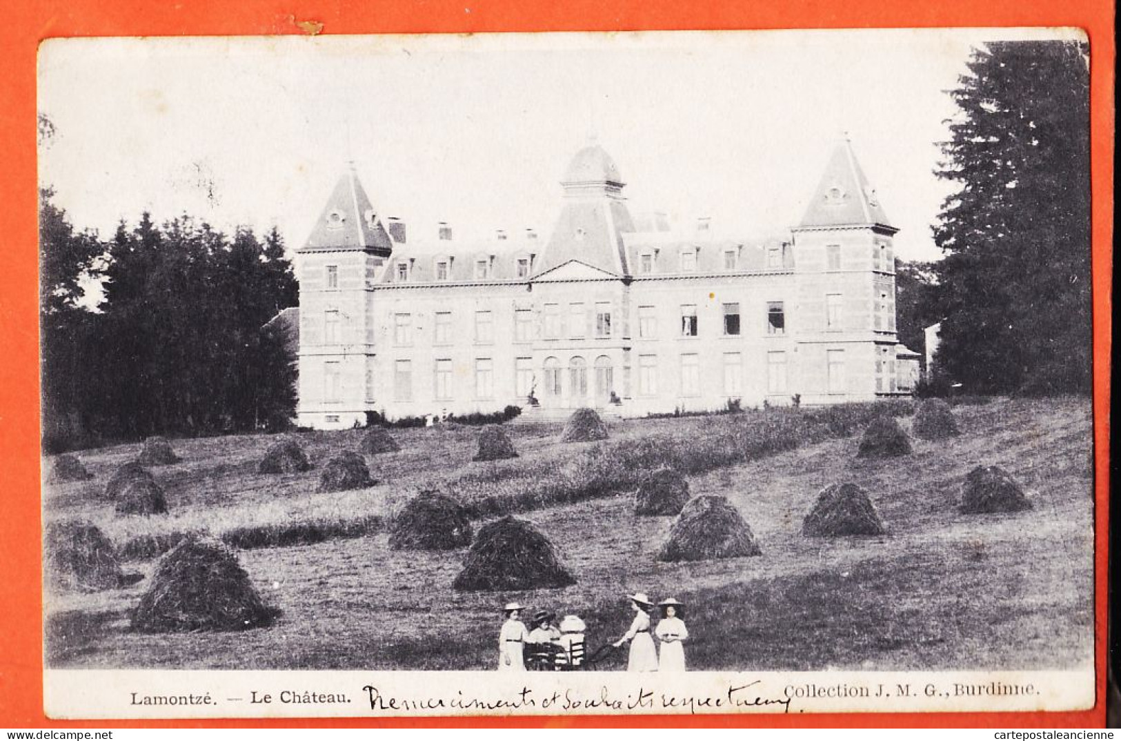 00672 ◉ Titre Fauté ◉ LAMONTZE pour LAMONTZEE Burdinne ◉ Chateau ◉ 1904 à DELAUNAY N-D B. S Jersey ◉ Collection J.M.G