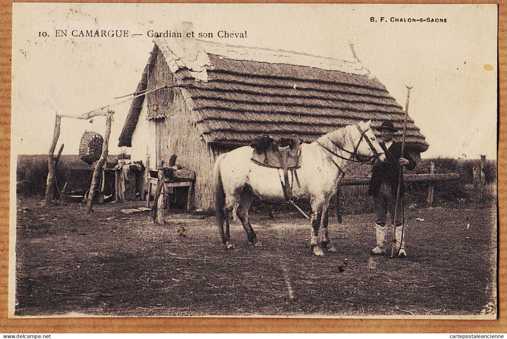 00769 /  ️ de CABRIERES-du-COMTAT Vaucluse Gardian et son Cheval En CAMARGUE  1910 à TAMISSIER et MONTON-BF 10