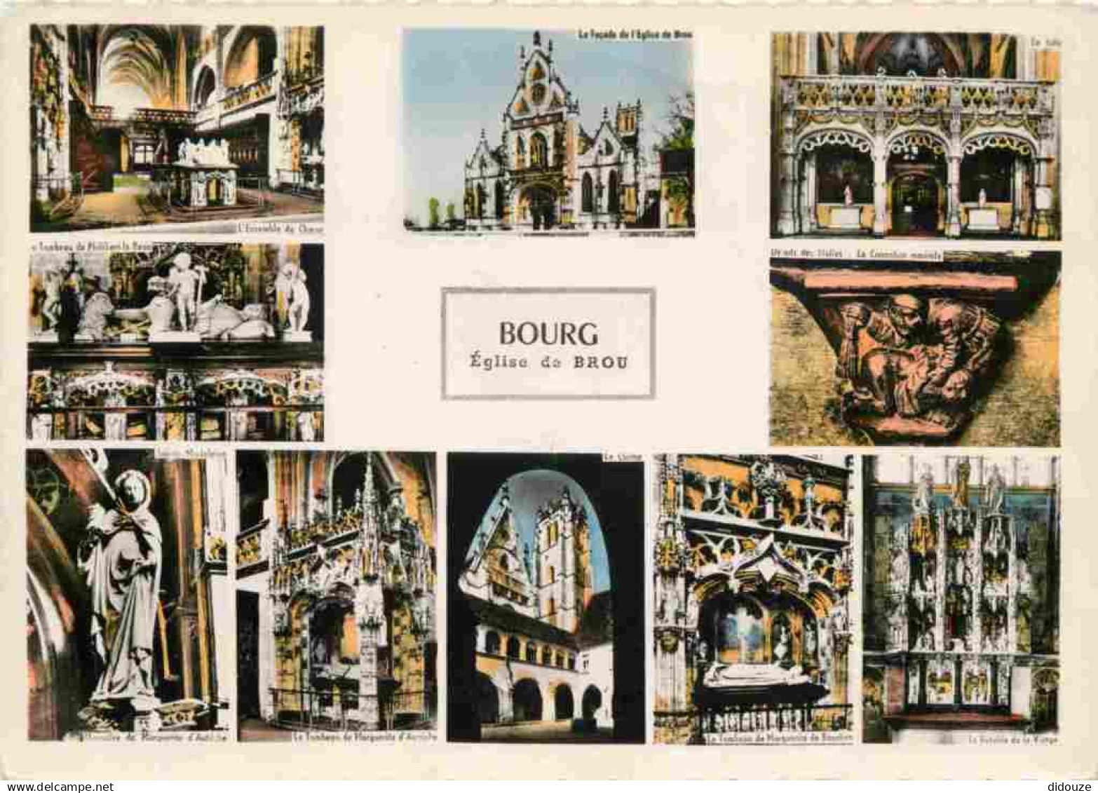 01 - Bourg en Bresse - Eglise de Brou - intérieur de l'Eglise de Brou - Mention Photographie Véritable - Carte Dentelée