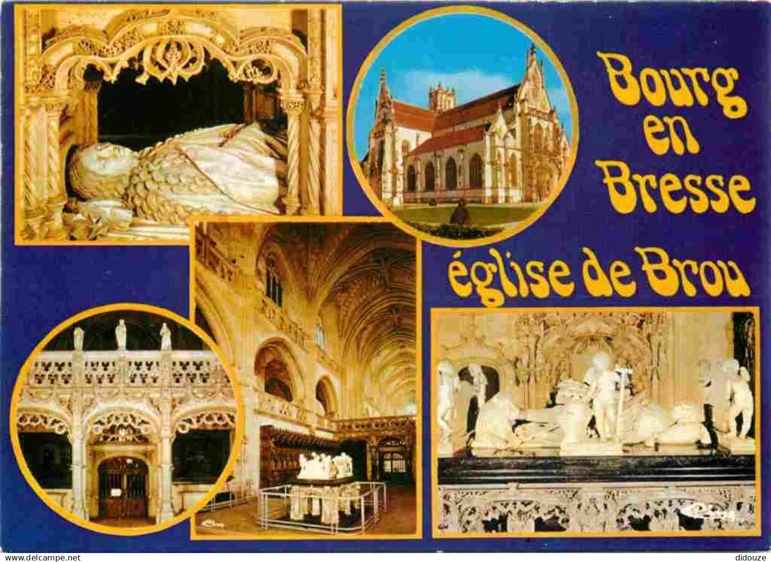 01 - Bourg en Bresse - Eglise de Brou - intérieur de l'Eglise de Brou - Multivues - CPM - Voir Scans Recto-Verso