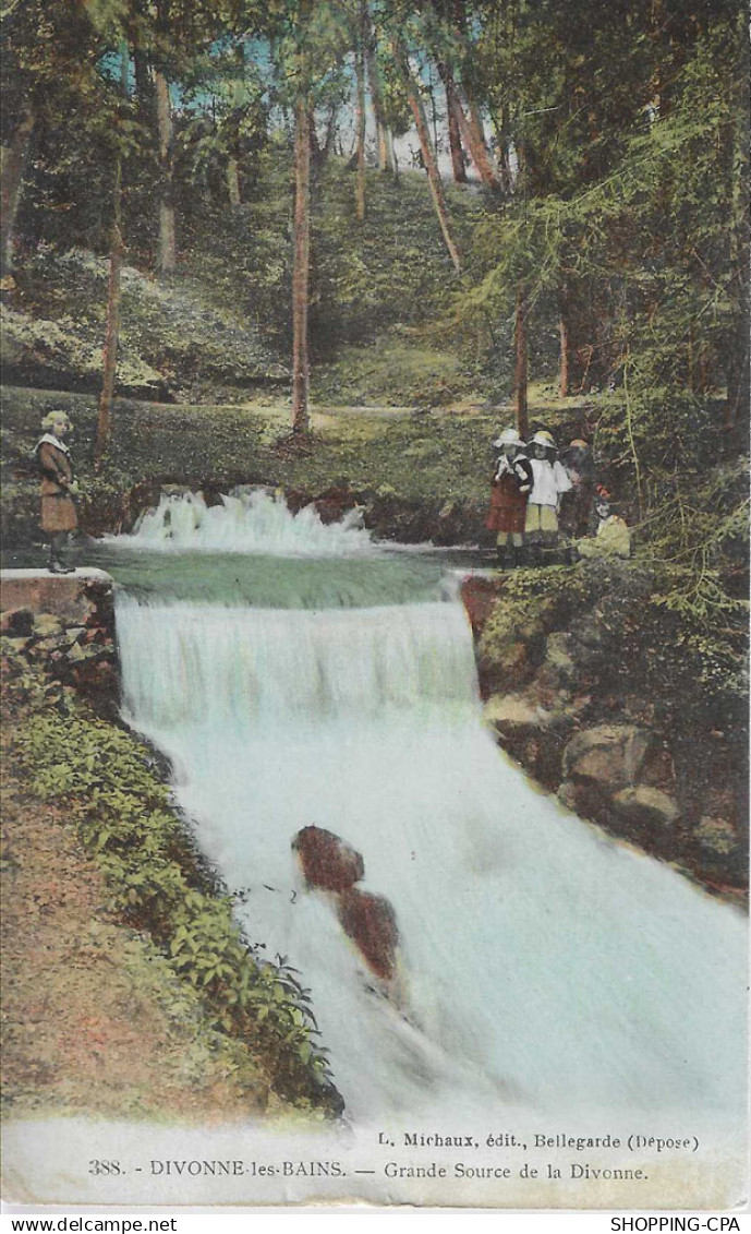 01 - Divonne-les-Bains - Grande source de la divonne - Voyagé - Dos divisé