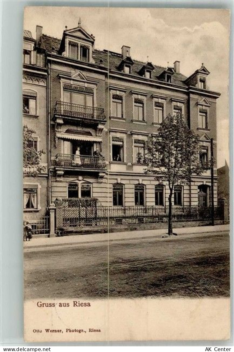 01587 O8400 Riesa Foto AK Wohnhaus in Riesa - 13590267