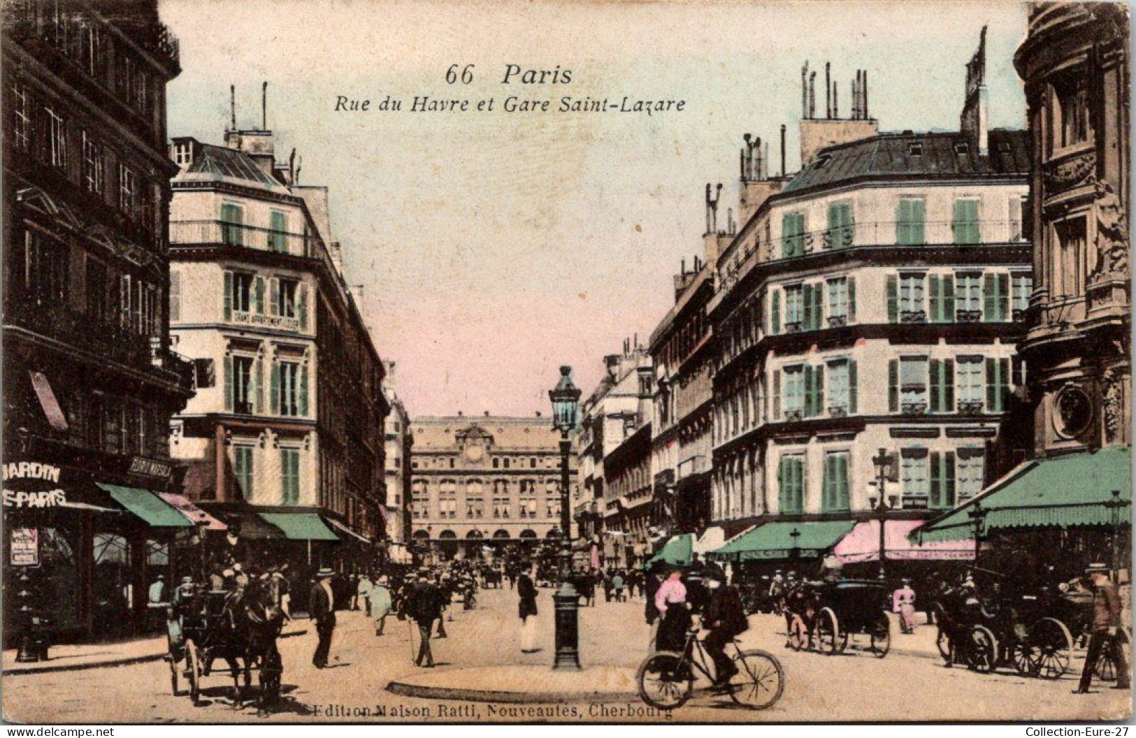 (*02/09/25) 75-CPA PARIS - 8ème ARRONDISSEMENT - RUE DU HAVRE ET GARE SAINT-LAZARE