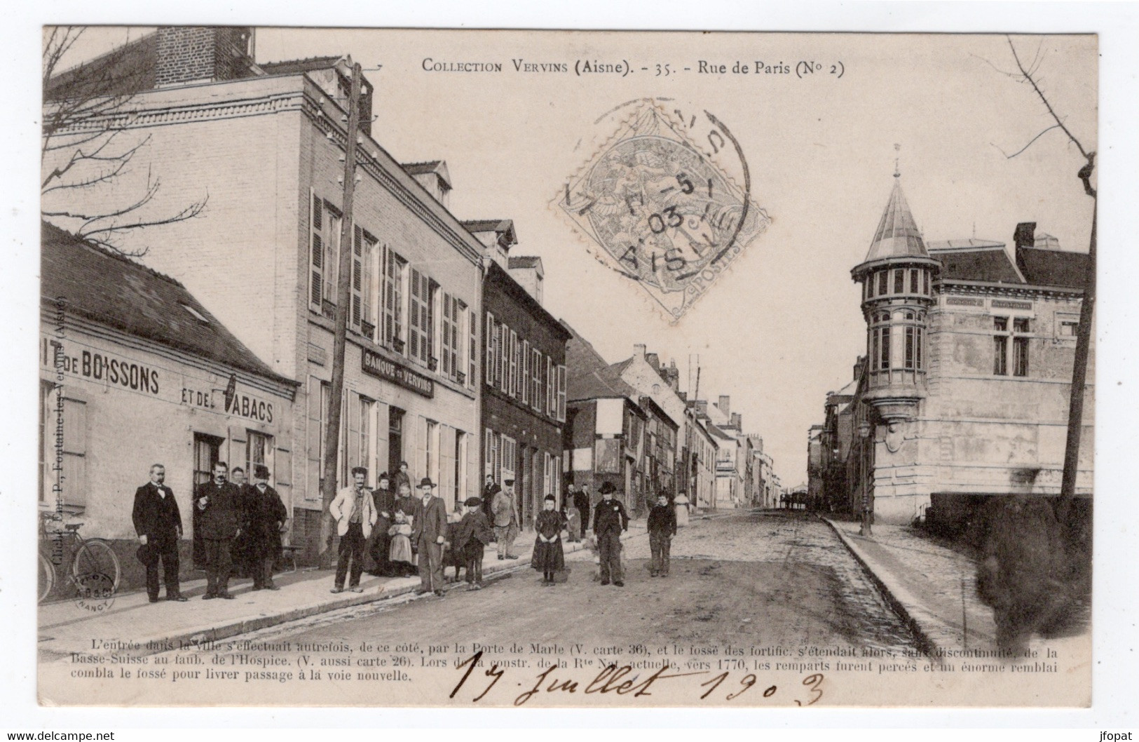 02 AISNE - VERVINS rue de Paris, pionnière