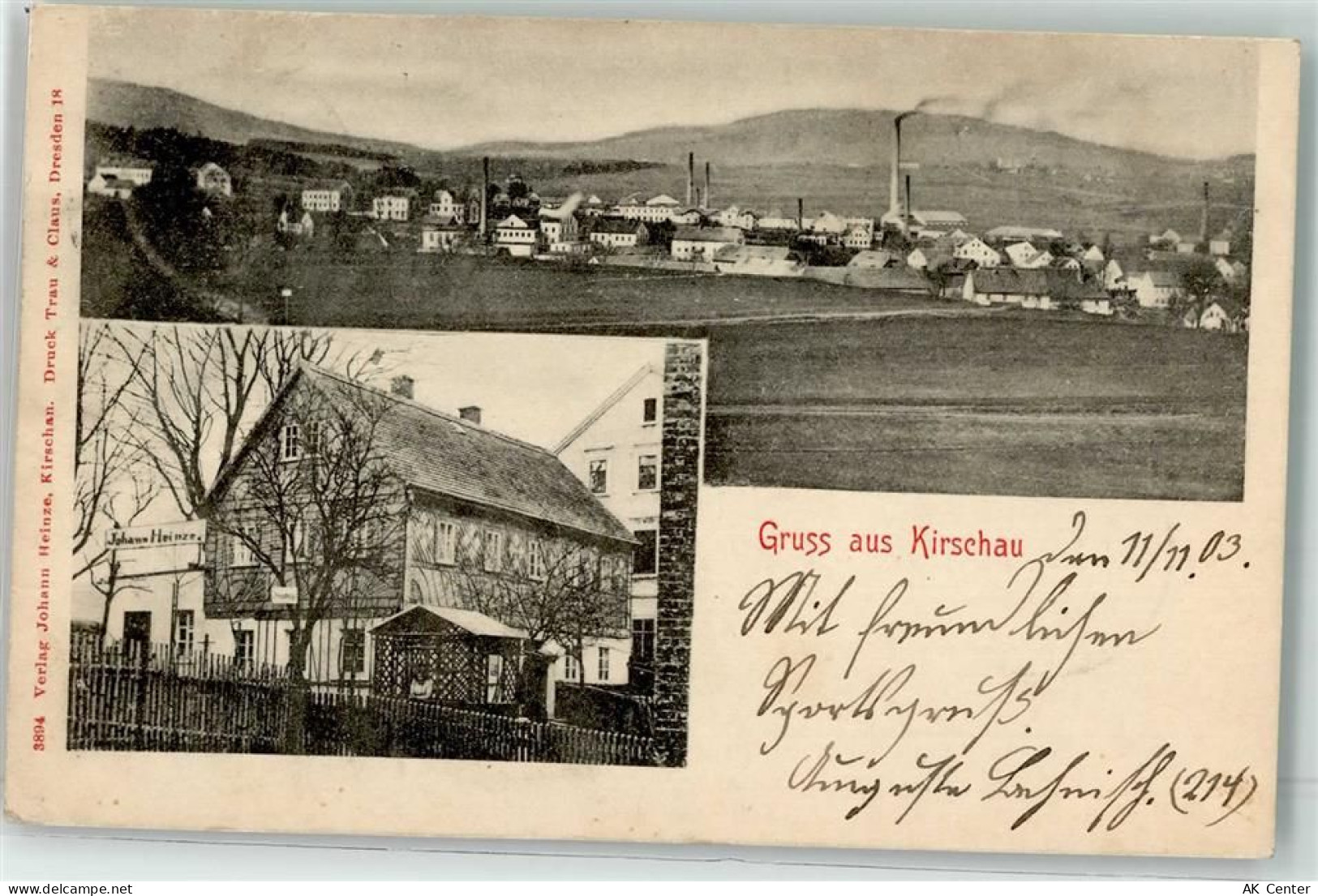 02681 O8604 Kirschau 1903 - Haus Johann Heinze - 13618618