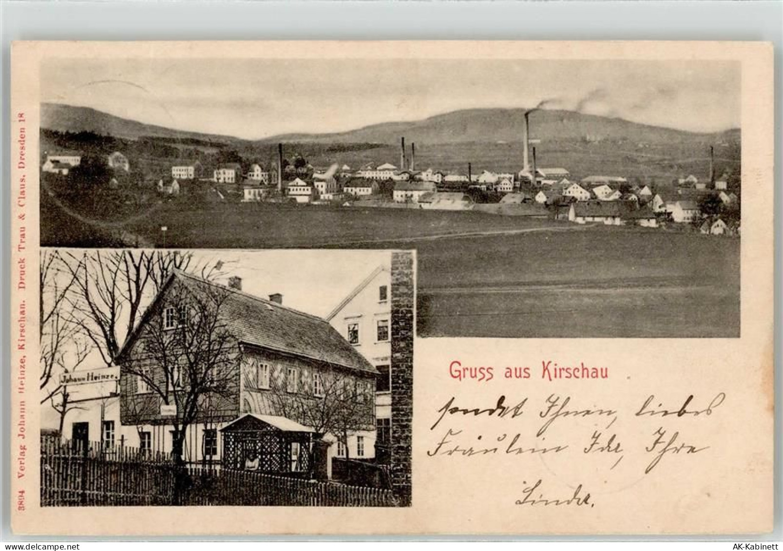 02681 O8604 Kirschau 1905 Lithographie - 52096106