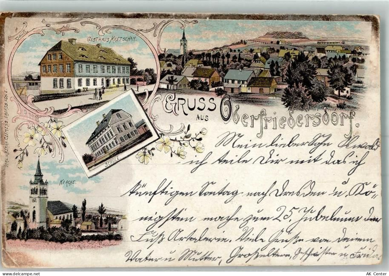02742 O8701 Friedersdorf b Löbau 1897 Gebrauchsspuren Lithographie Oberf... - 13643364