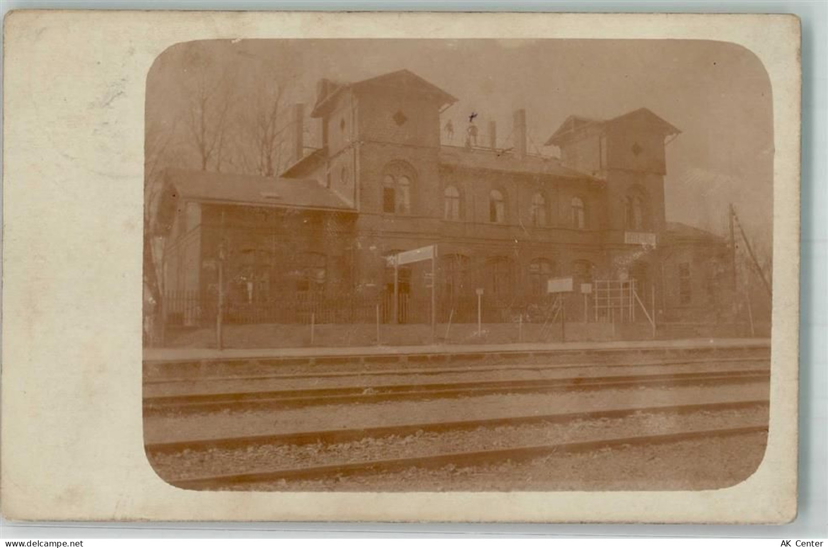 03185 O7520 Peitz Foto AK Bahnhof Bahnpost Halle-Posen Ort handschriftli... - 13637336
