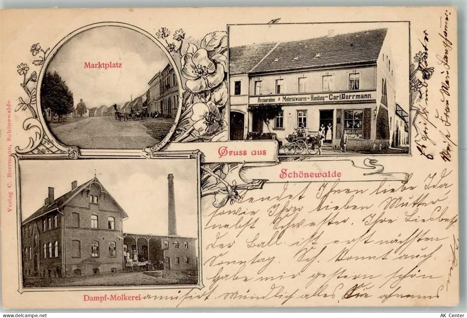 03249 O7981 Schönewalde , NL 1903 - Matktplatz Dampf-Molkerei Gasthaus B... - 13659903