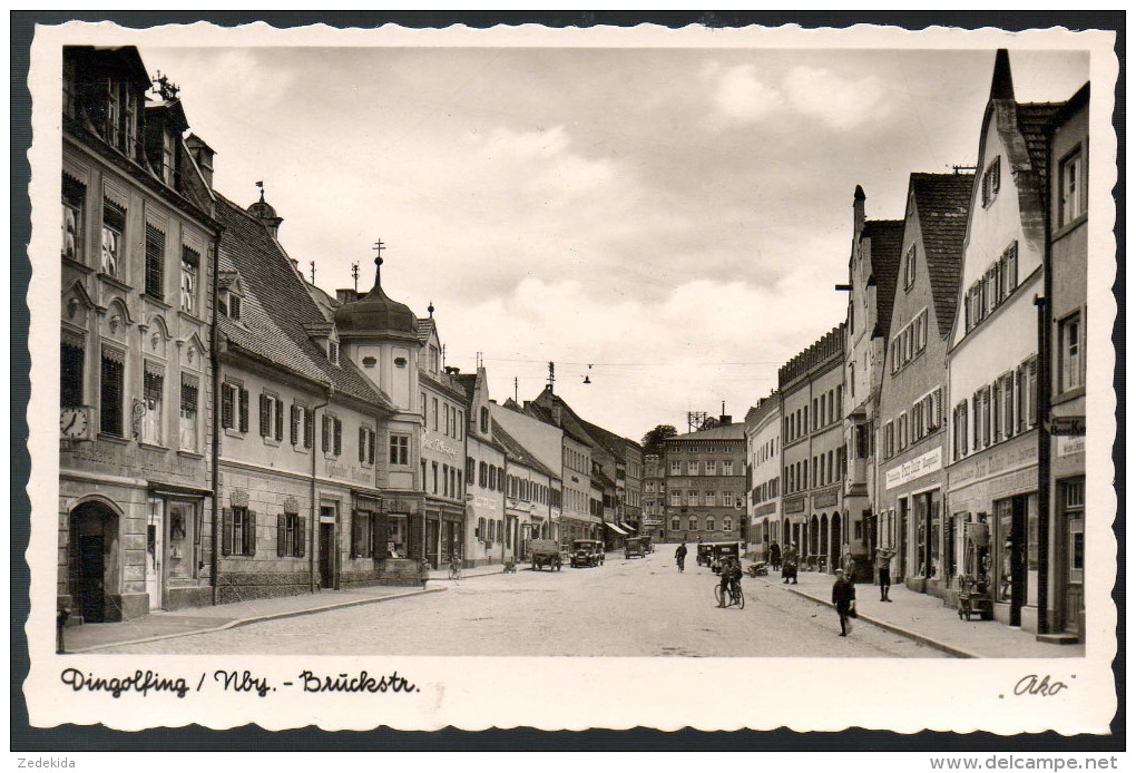 0330 alte Foto Ansichtskarte Dingolfing Nby. Brückstraße - n- gel.- Hils Maier - AKO