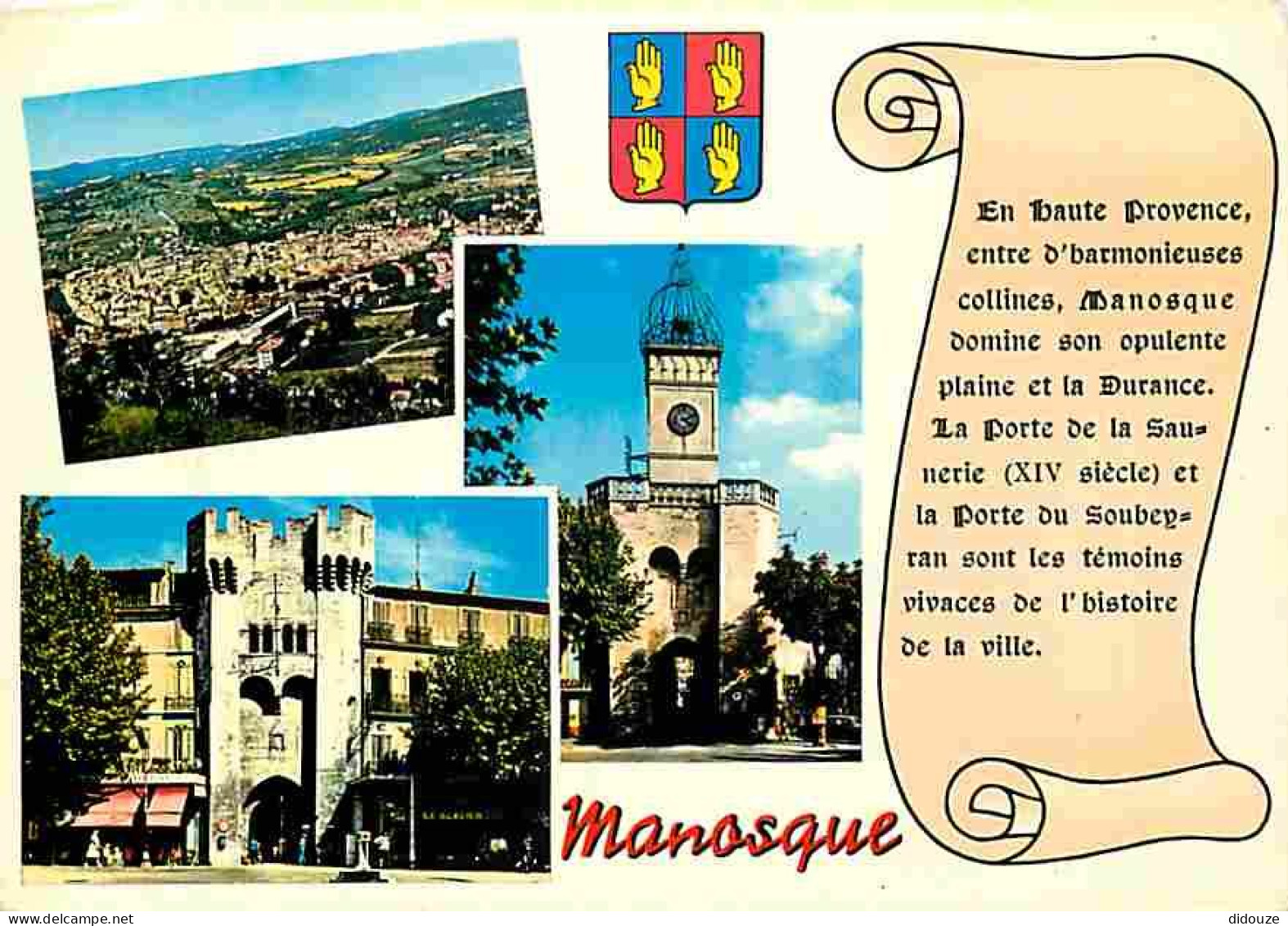 04 - Manosque - Multivues - Blasons - CPM - Voir Scans Recto-Verso