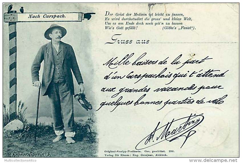 040518C - 68 NACH CARSPACH - Gruss aus - Göthe's Faust - folklore