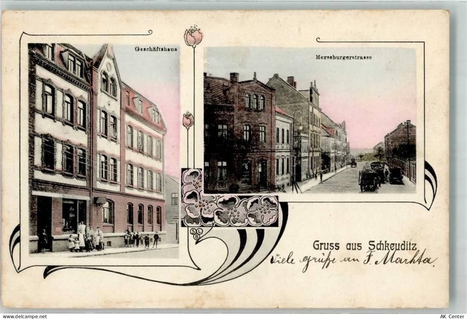 04435 O7144 Schkeuditz - Geschäftshaus Merseburgerstraße Jugendstil - 13639098