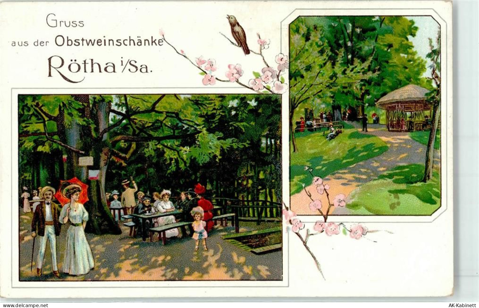 04571 O7209 Rötha Lithographie / Künstlerkarte Gasthaus Obstweinschänke... - 51880593