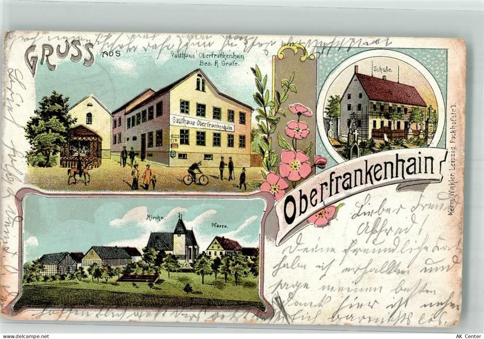 04643 O7231 Frankenhain b Geithain 1903 Lithographie Oberfrankenhain Sch... - 13638282