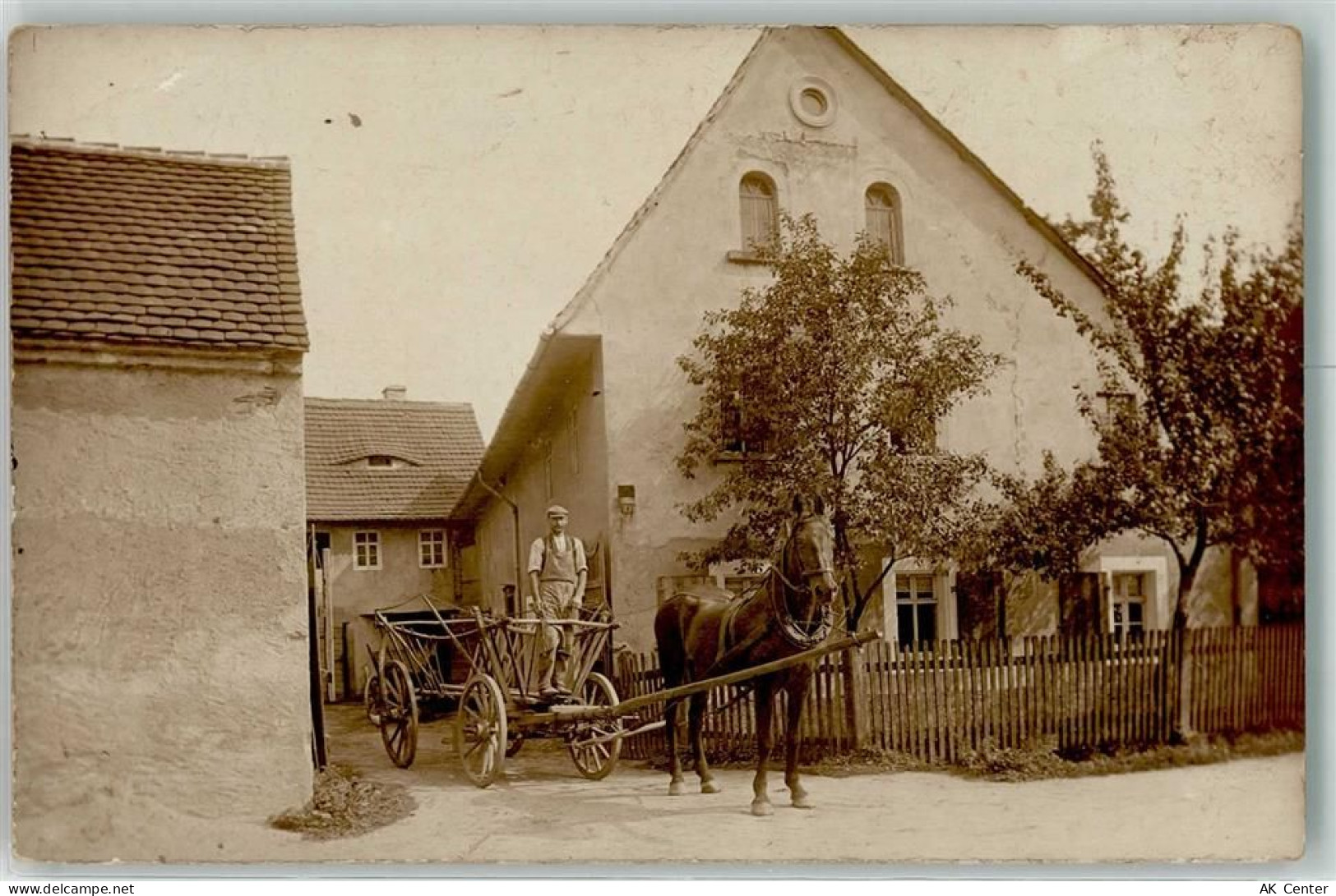 04654 O7241 Frauendorf b Geithain 1915 Privatfoto AK Pferdefuhrwerk Ort ... - 13608813