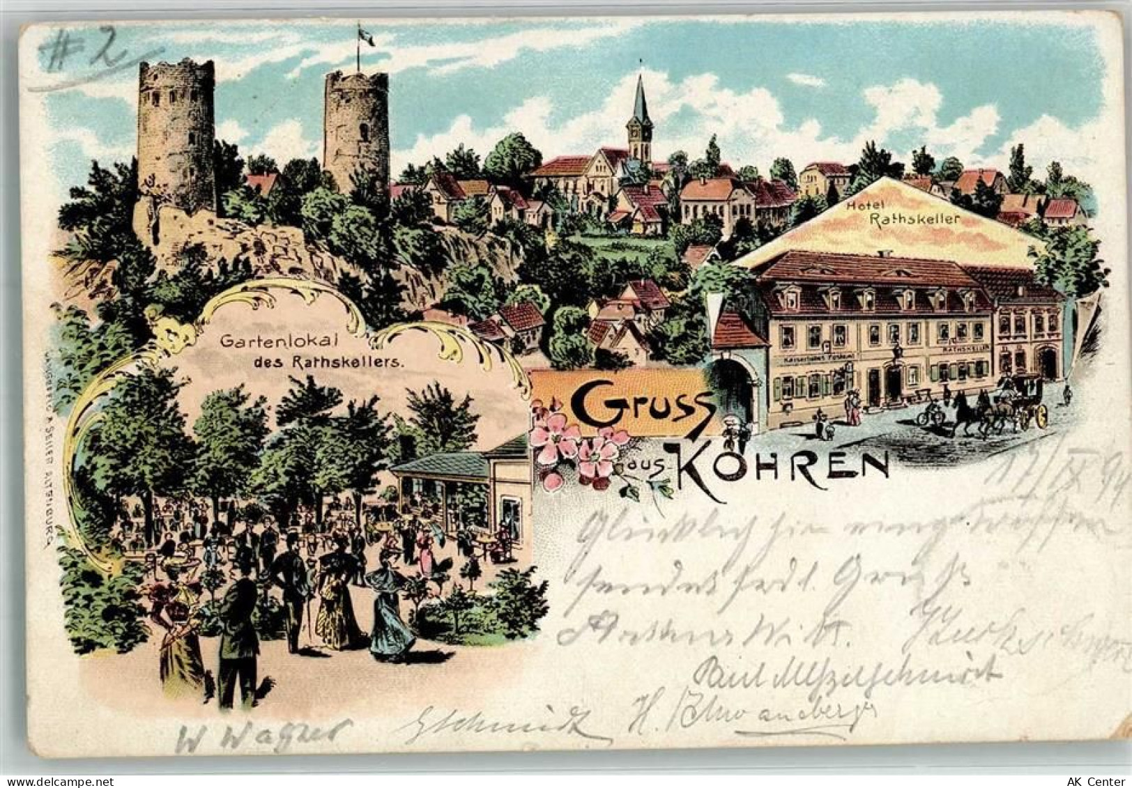 04655 O7234 Kohren-Sahlis Lithographie Hotel Rathskeller - 13638715