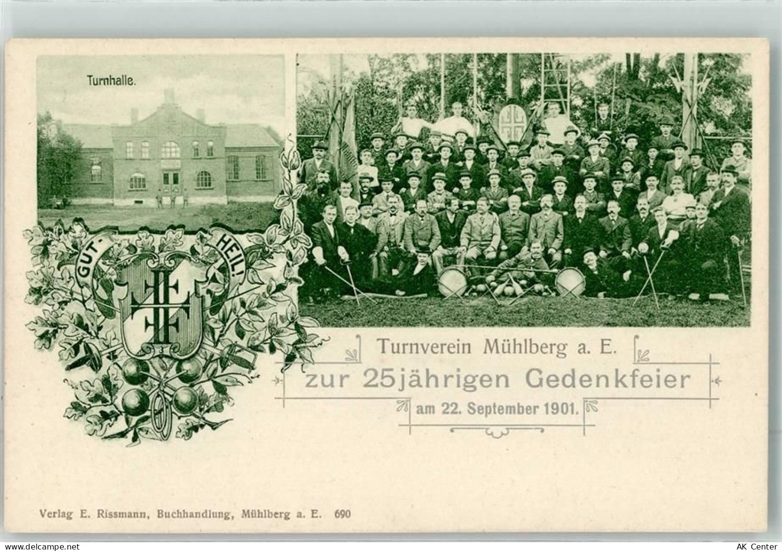 04895 O7906 Mühlberg , Elbe - 25 jährige Gedenkfeier 1901 Turnverein Müh... - 13625770