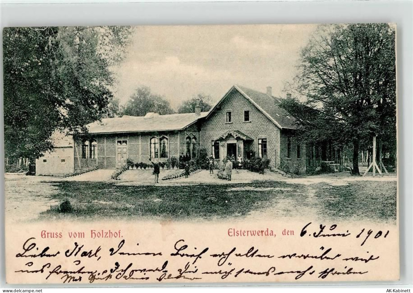 04910 O7904 Elsterwerda 1901 Lithographie Holzhof - 52096184
