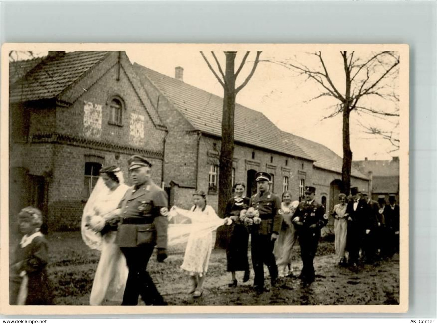04916 O7901 Ahlsdorf b Schönewalde Privatfoto KEINE AK WK II Hochzeitszu... - 13636907