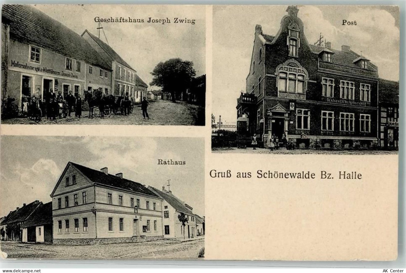 04916 O7901 Schönewalde b Herzberg, Elster 1920 Gebrauchsspuren Rathaus ... - 13628474