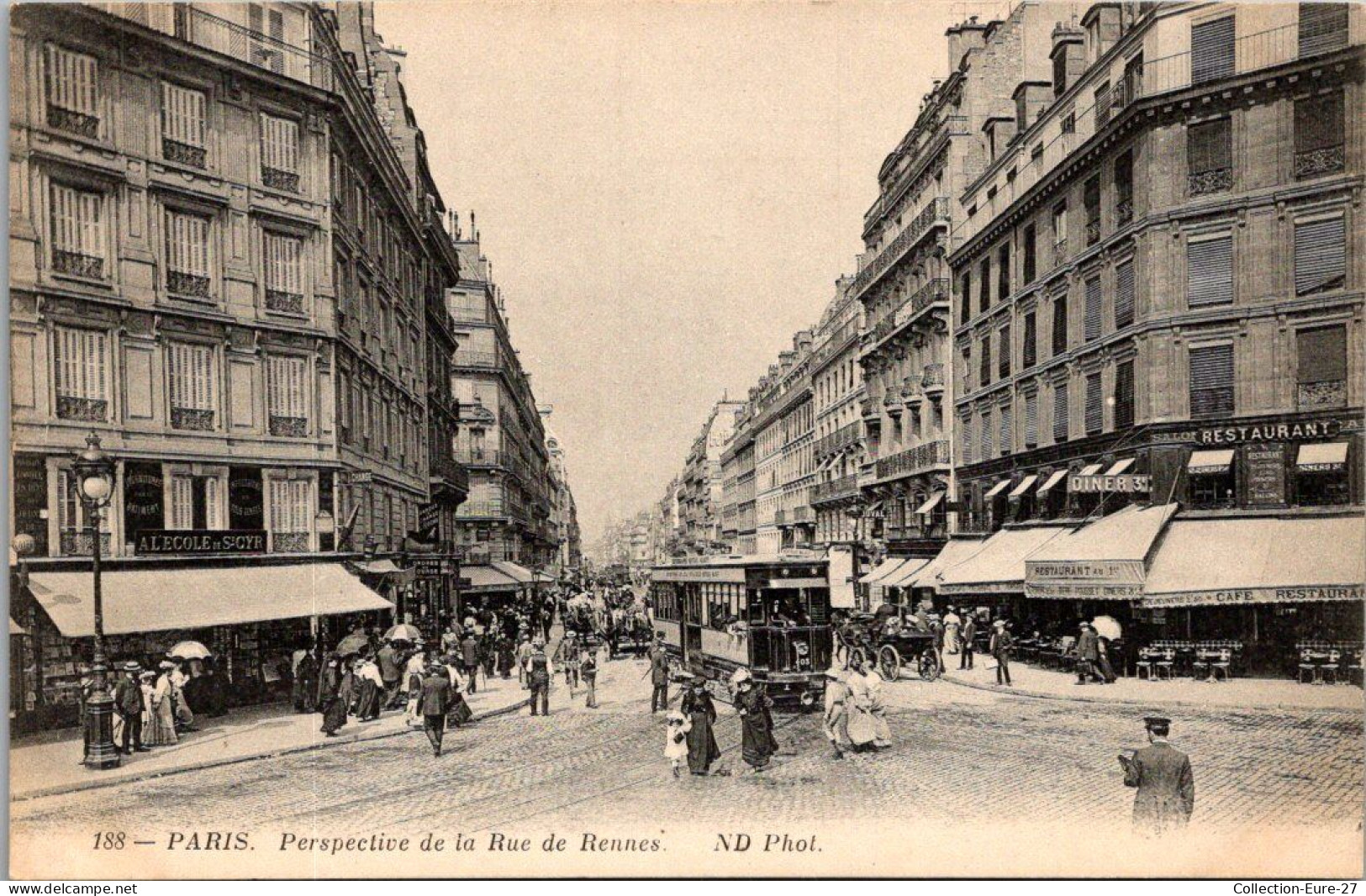 (06/09/25) 75-CPA PARIS - 6ème ARRONDISSEMENT - PERSPECTIVE DE LA RUE DE RENNES
