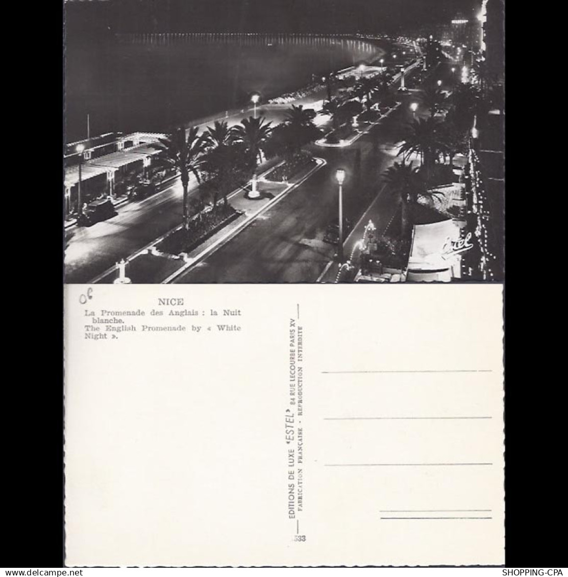 06 - Nice - La promenade des anglais - La nuit blanche - CPSM