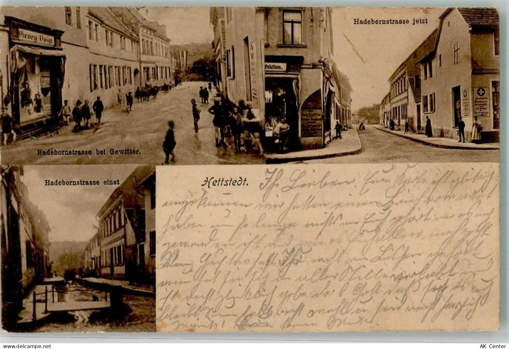 06333 O4270 Hettstedt , Sachs-Anh 1907 - Hadebornstraße bei Gewitter Ges... - 13639196
