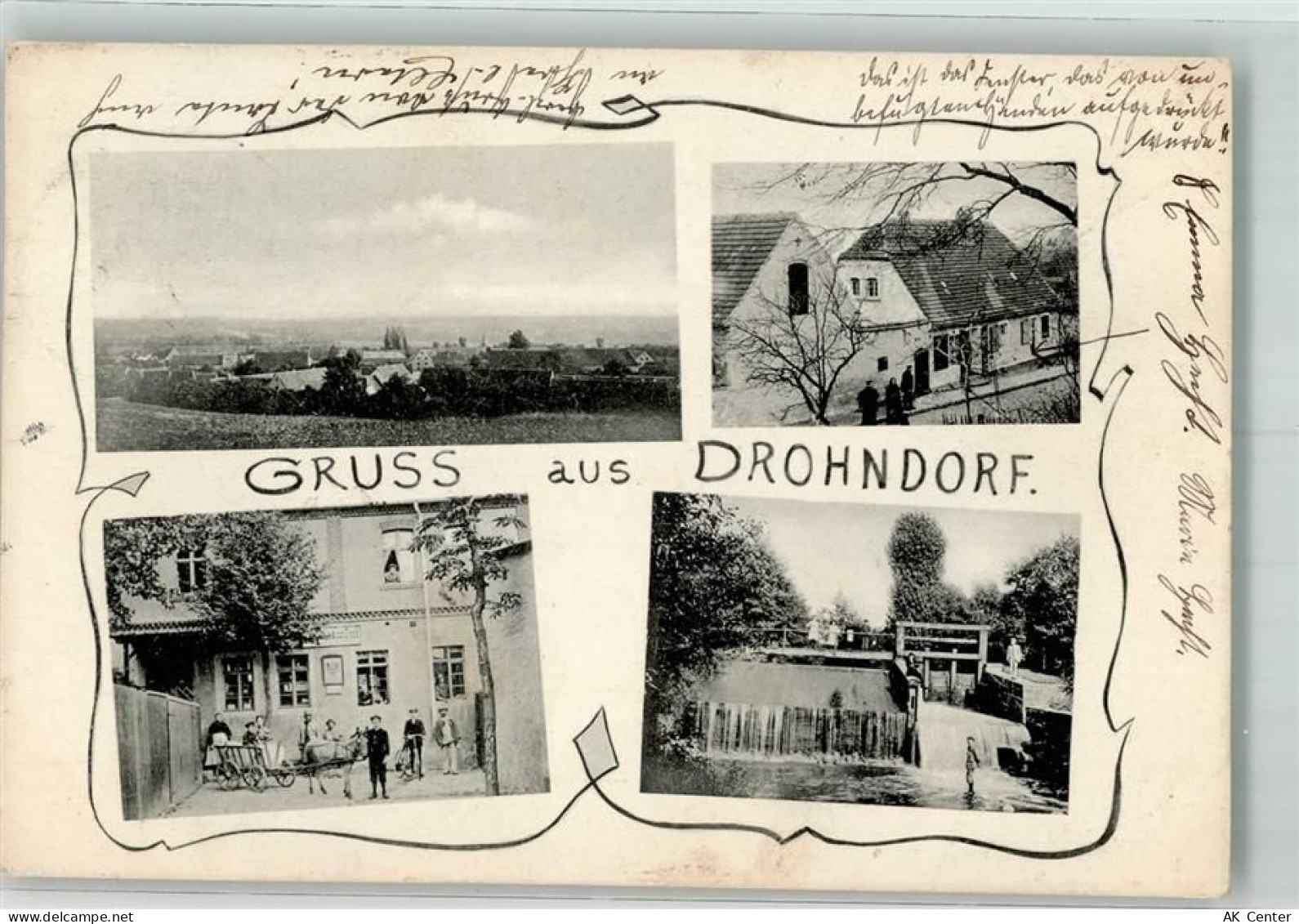 06456 O4321 Drohndorf 1909 - Stauwehr Gasthaus Bahnpost Halle-Lohne - 13637572