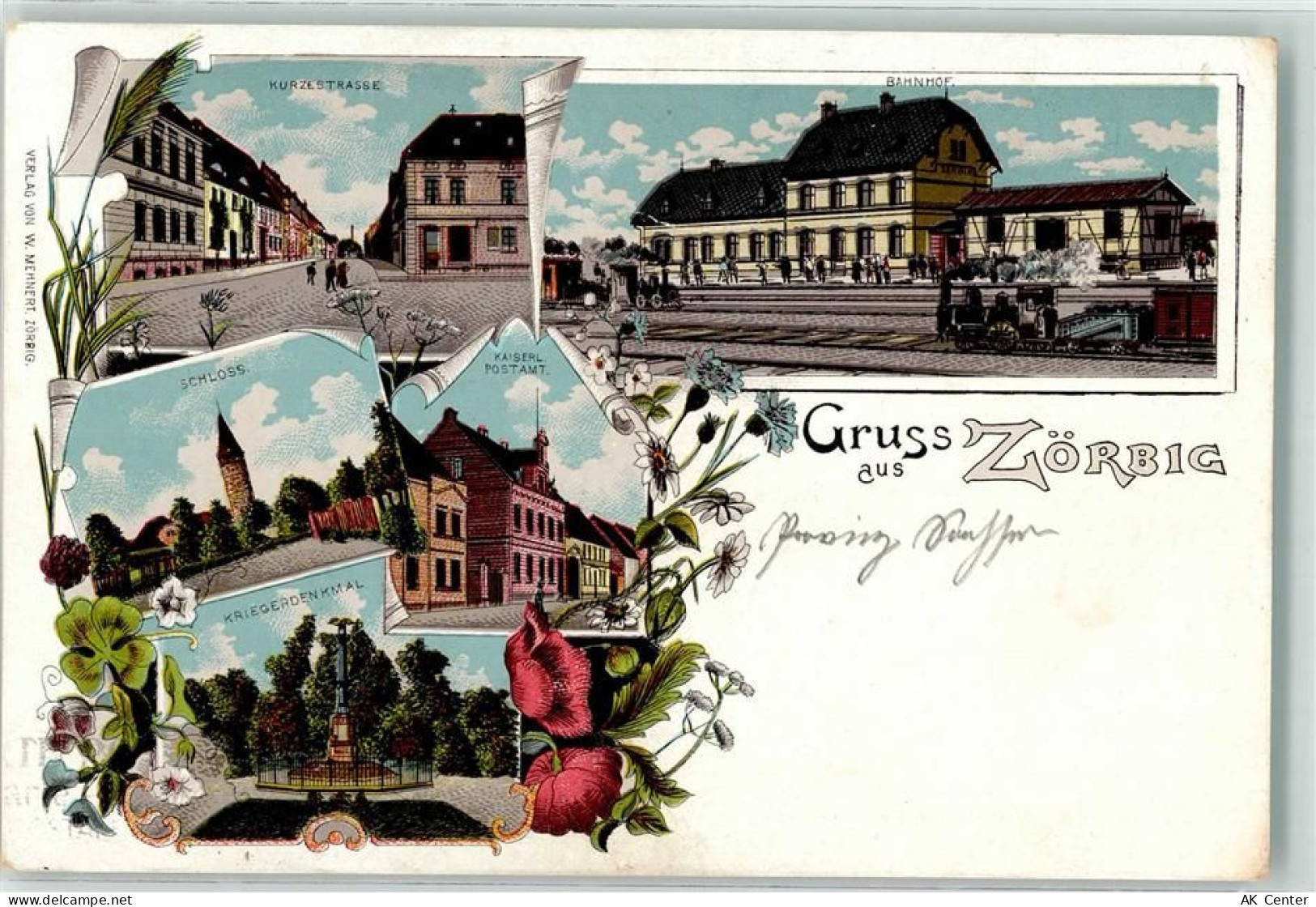 06780 O4415 Zörbig Lithographie Kurzestraße Bahnhof Eisenbahn Schloss Ka... - 13626558