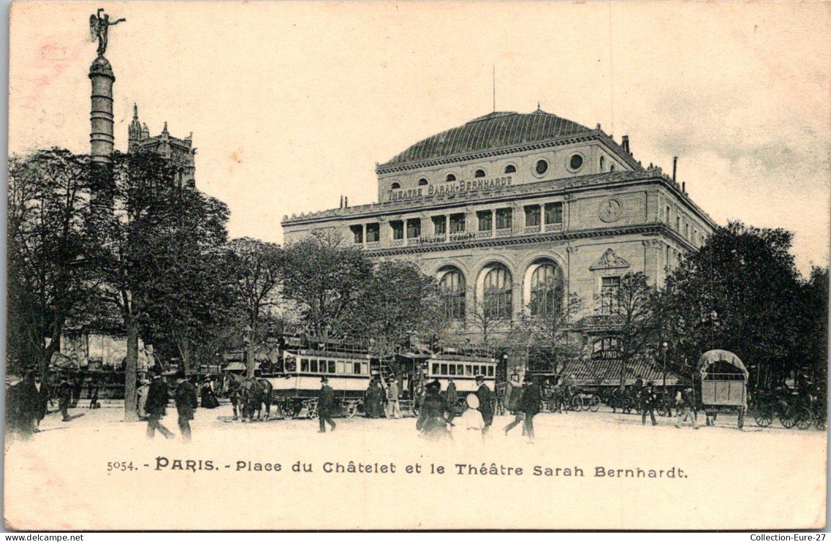 (07/01/26) 75-CPA PARIS - 1-4ème ARRONDISSEMENT - PLACE DU CHATELET ET LE THEATRE SARAH BERNHARDT
