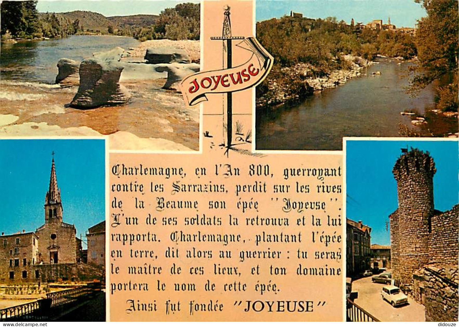 07 - Joyeuse - Multivues - Automobiles - Vieilles pierres - CPM - Carte Neuve - Voir Scans Recto-Verso