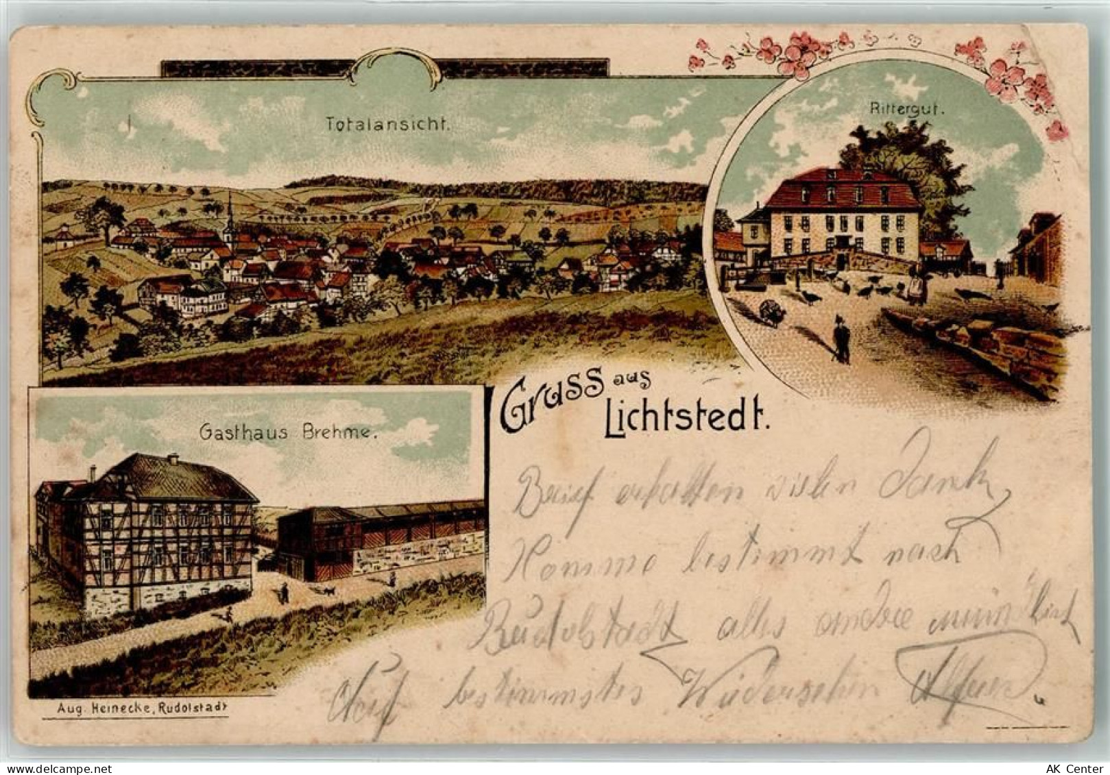 07407 O6821 Lichstedt Gebrauchsspuren Rittergut Gasthaus Breme Lithograp... - 13606579