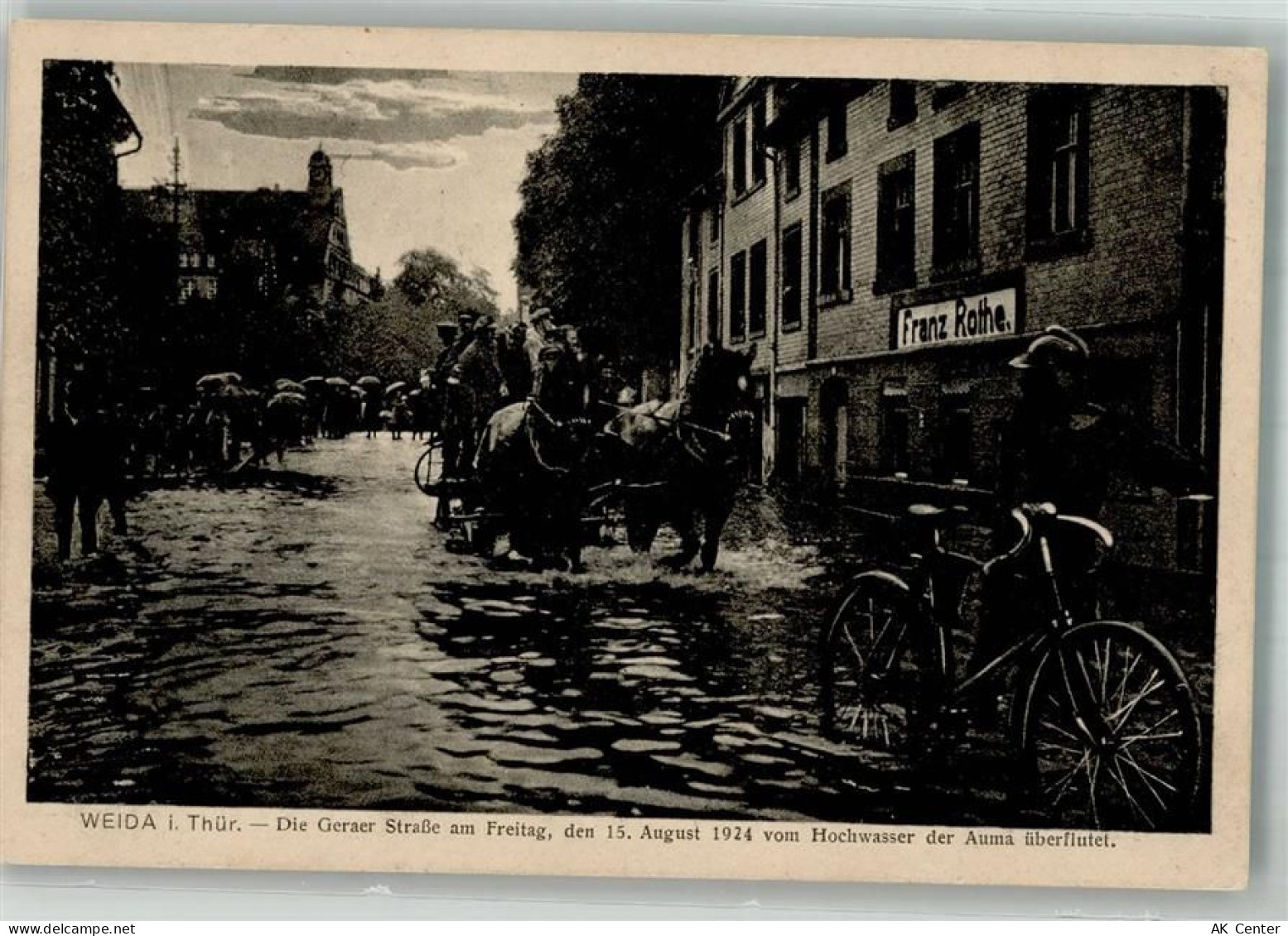 07570 O6518 Weida , Thür Foto AK Hochwasserkatastrophe Weida 1924 Von de... - 13662176