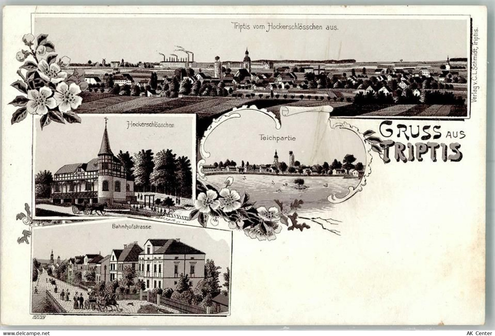 07819 O6712 Triptis Lithographie Vorläufer Hockerschlösschen Bahnhofstra... - 13643705