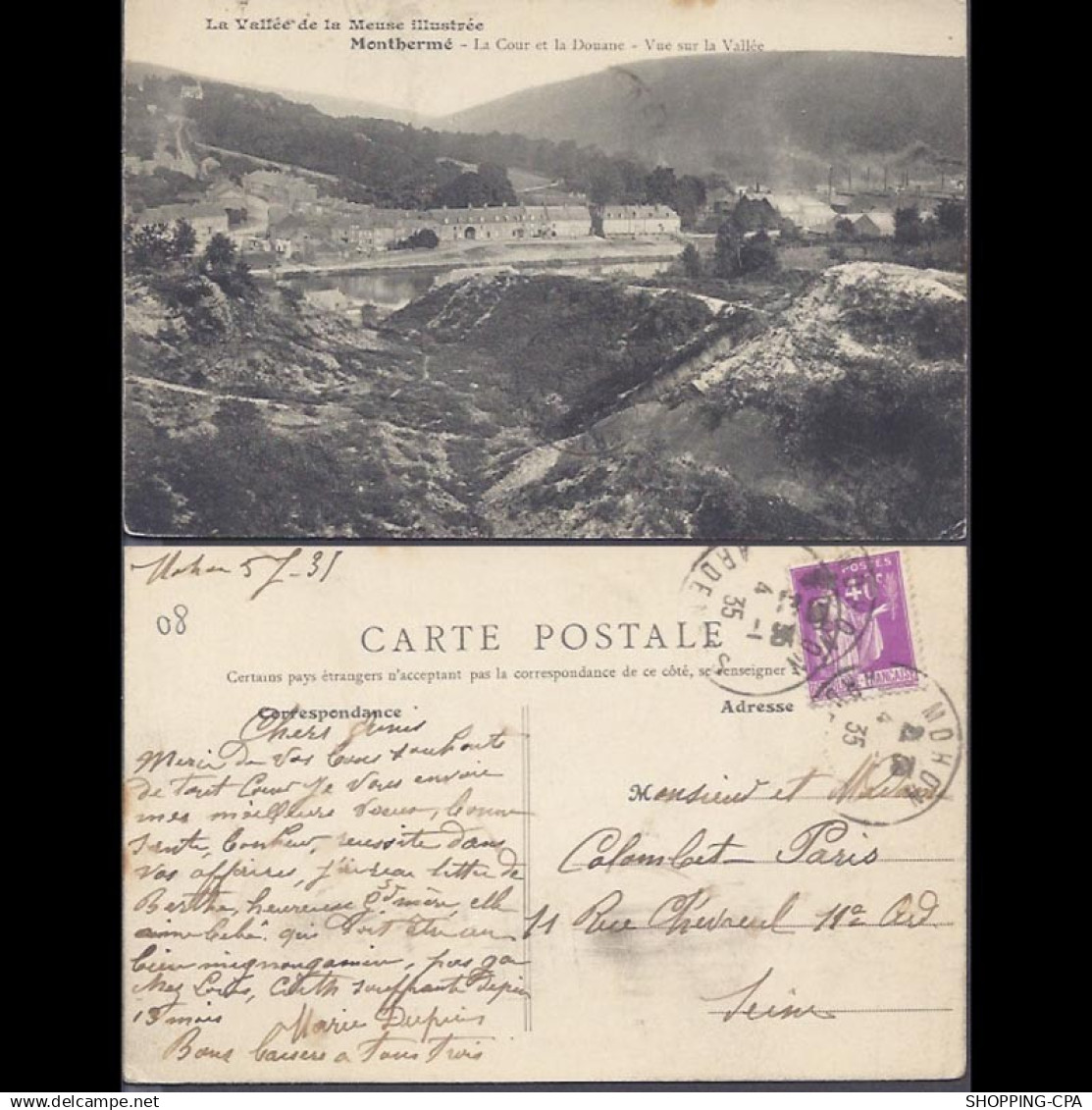 08 - Monthermé - La Cour et la Douane - Vue sur la Vallée