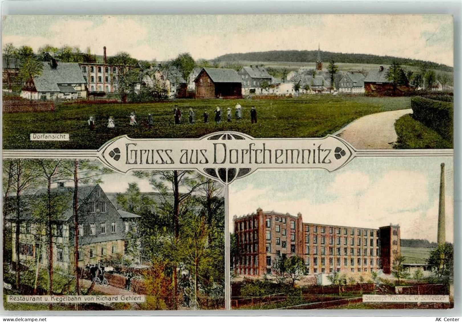 08297 O9151 Dorfchemnitz b Stollberg, Erzgeb 1907 - Gasthaus Kegelbahn R... - 13613754