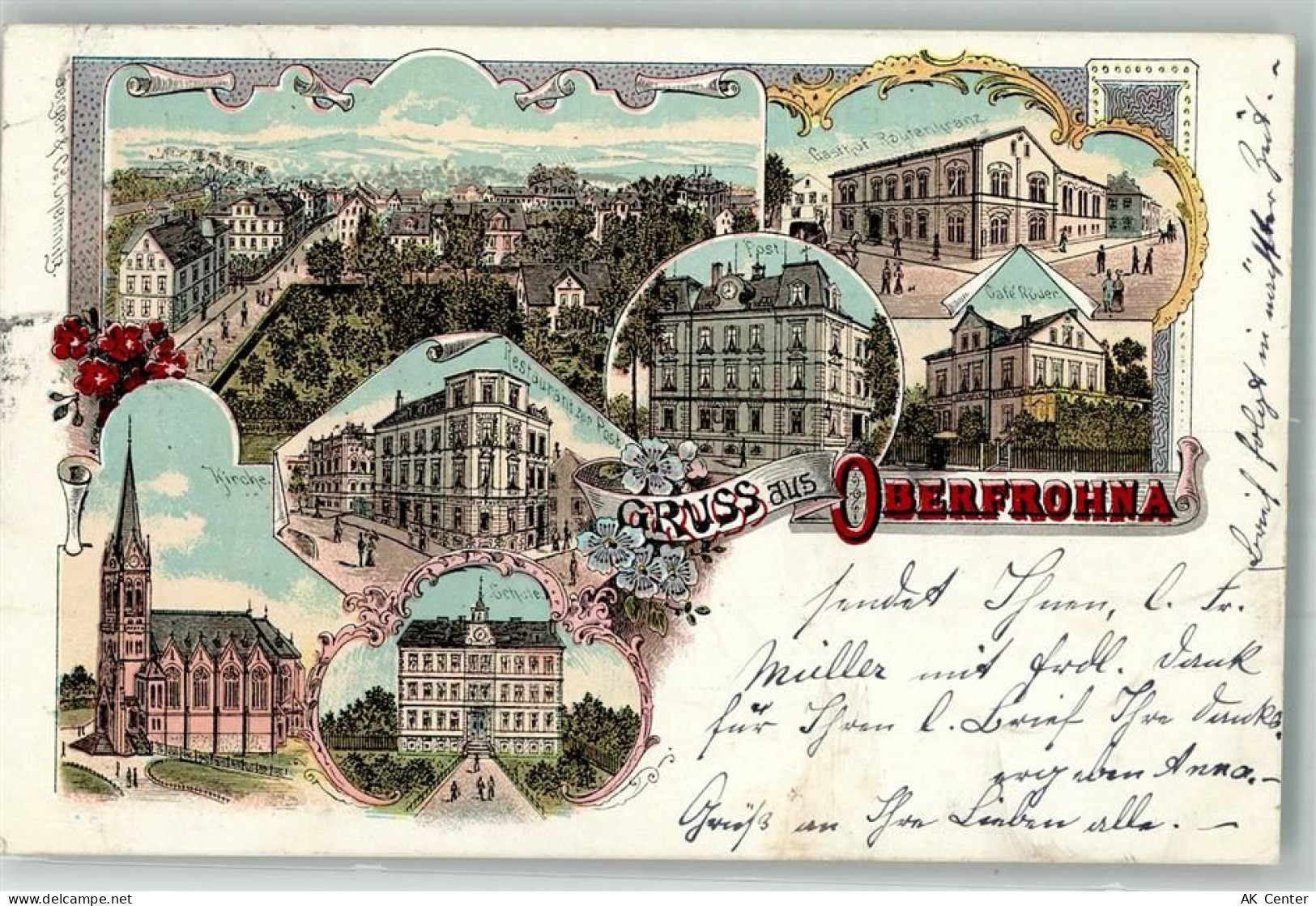 09212 O9102 Limbach-Oberfrohna 1898 Lithographie Cafe Röder Gasthaus Rou... - 13656092