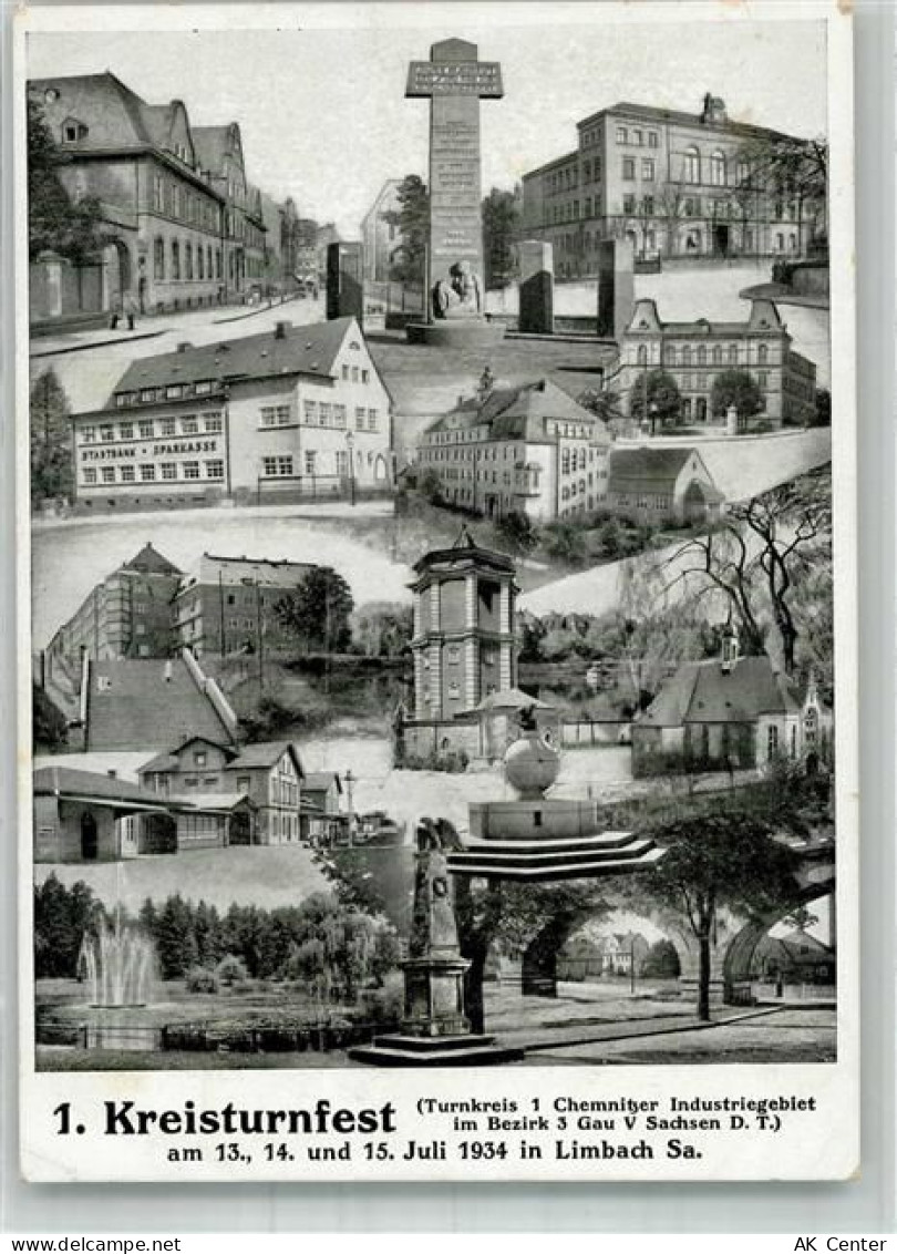 09212 O9102 Limbach-Oberfrohna 1934 Fotomontage AK 1. Kreisturnfest 1934... - 13655501