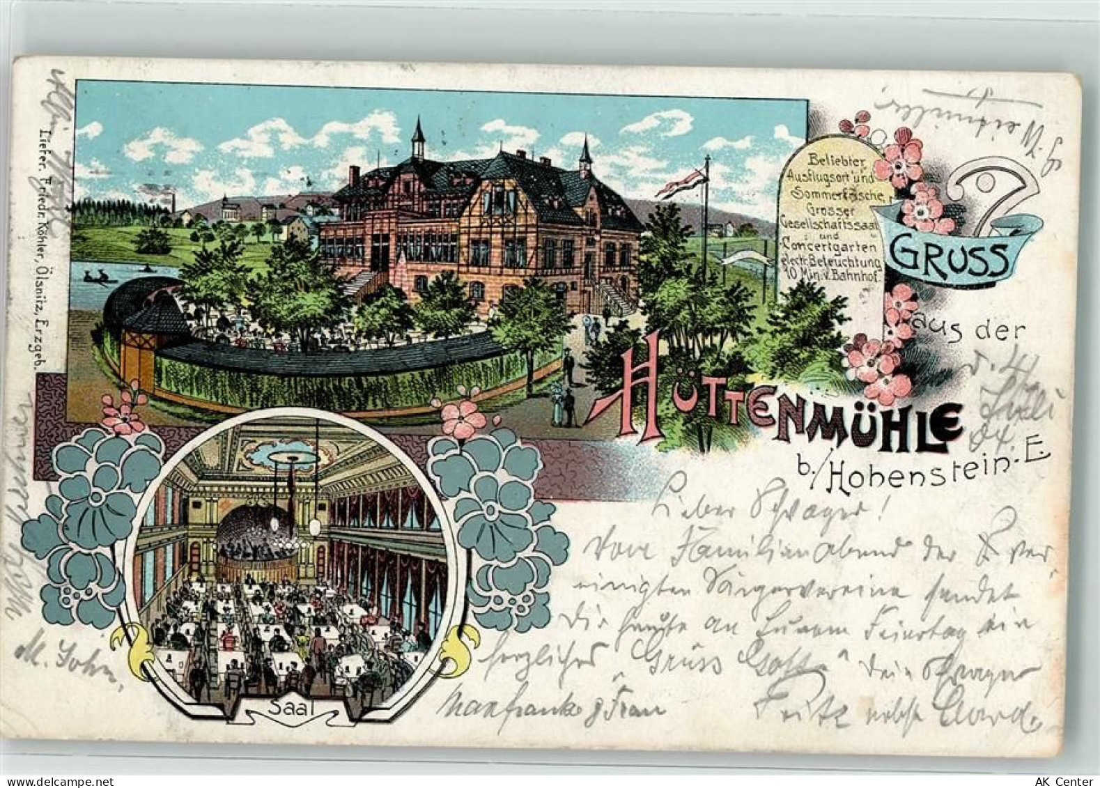 09337 O9270 Hohenstein-Ernstthal 1904 Lithographie Sommerfrische Hüttenm... - 13608837