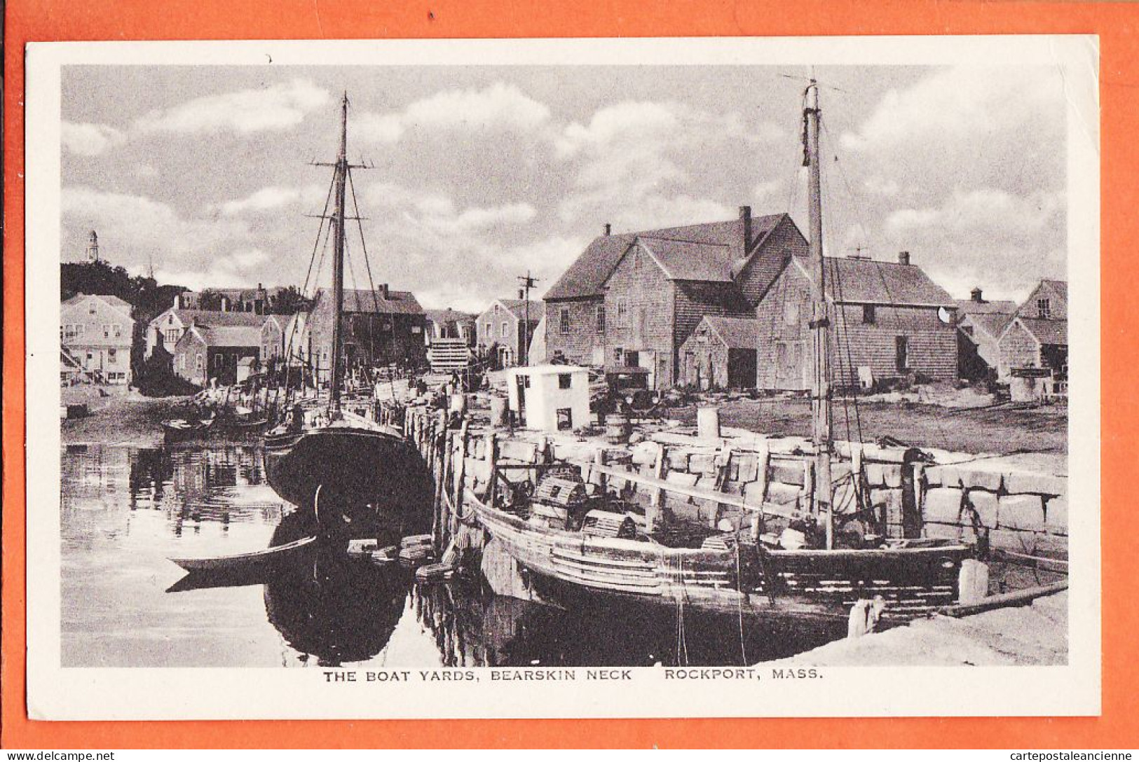 09356 /  ️  Peu Commun ROCKPORT MA-Massachusetts Boat Yards Bearskin Neck 1920s Photo-Bureau ALBERTYPE Co Brooklyn