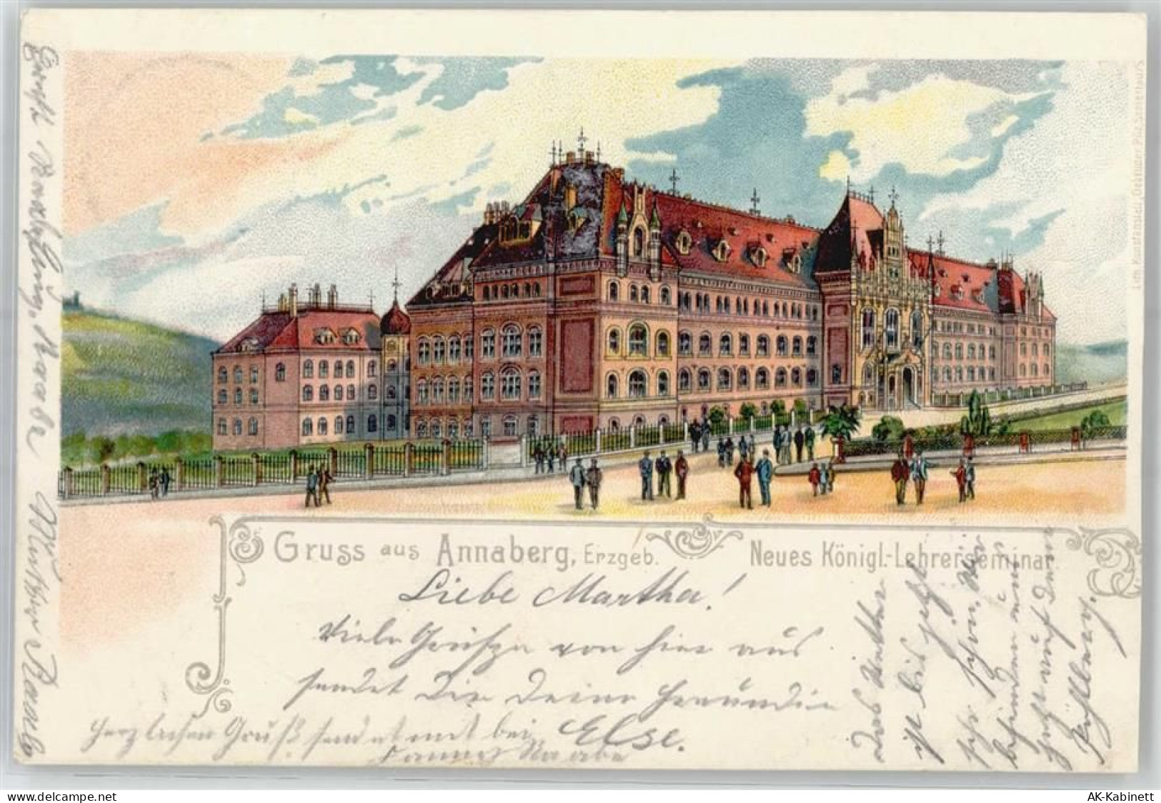 09456 O9300 Annaberg-Buchholz 1903 Lithographie / Künstlerkarte Gruß aus... - 51530927
