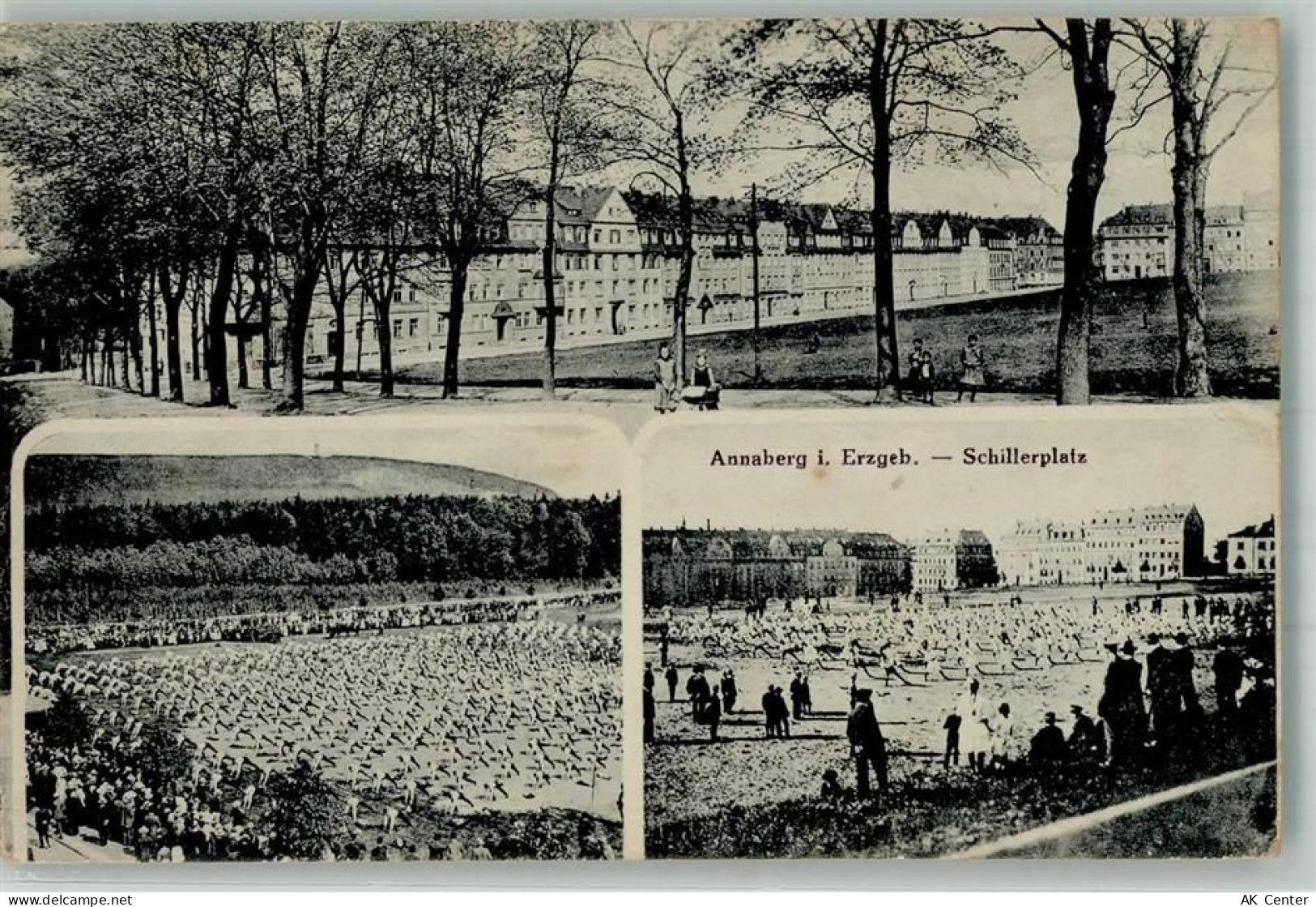 09456 O9300 Annaberg-Buchholz Foto AK Schillerplatz Turner Gruppenphoto... - 13655020
