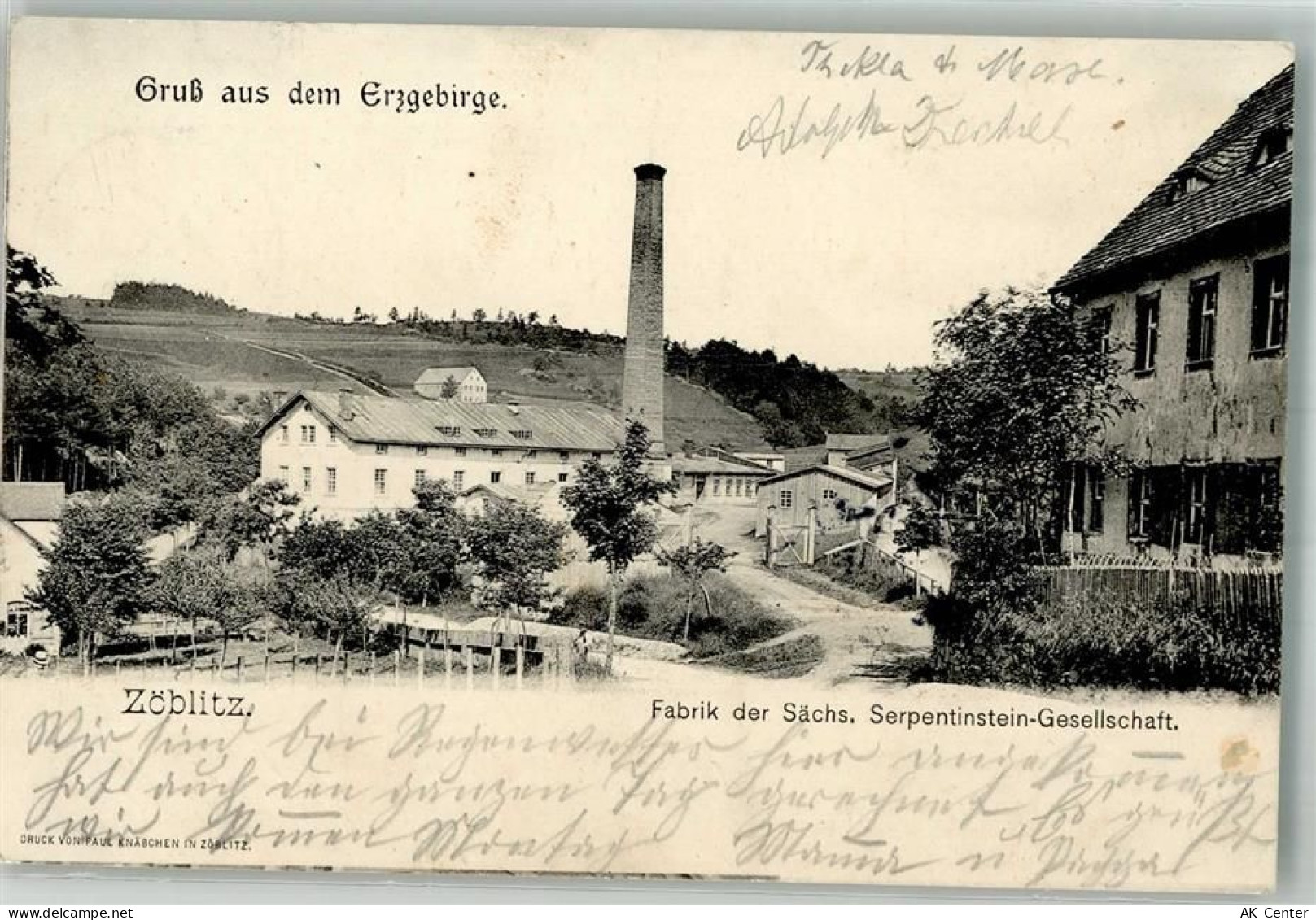 09517 O9347 Zöblitz Foto AK Fabrik der Sächs. Serpentinstein-Gesellschaf... - 13662275