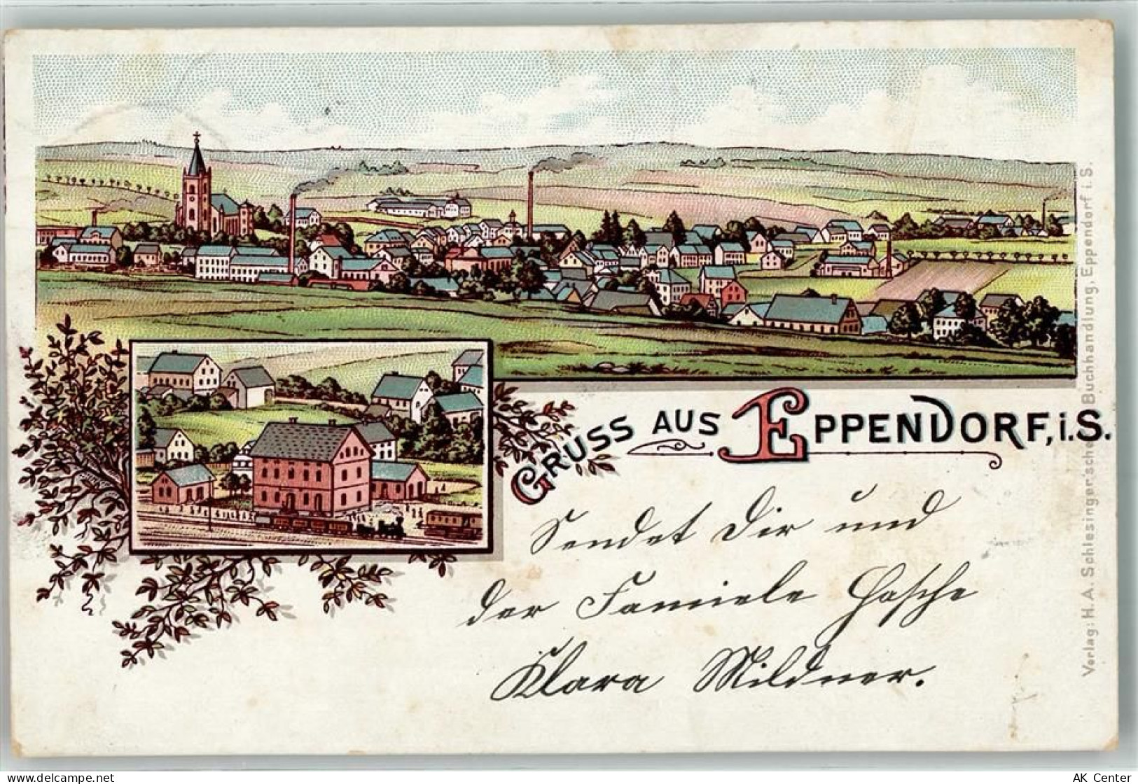 09575 O9394 Eppendorf 1898 Lithographie Bahnhof - 13635316