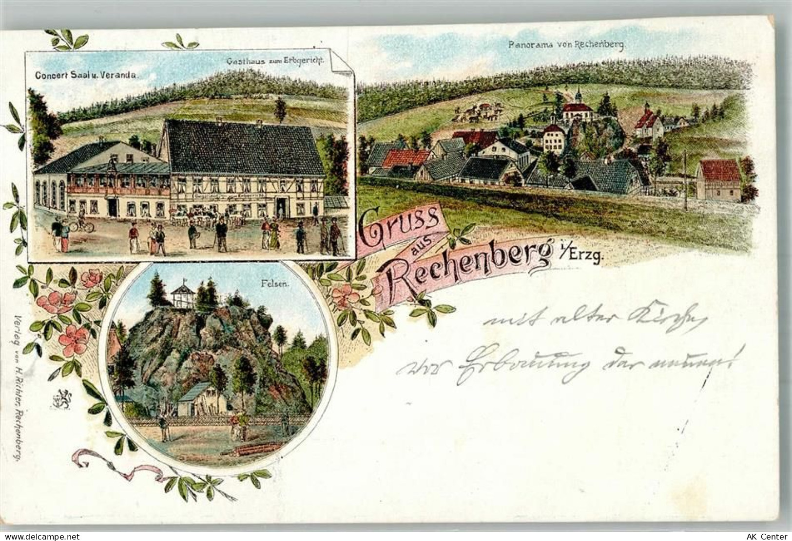 09623 O9213 Rechenberg-Bienenmühle Lithographie Gasthaus zum Erbgericht ... - 13655299