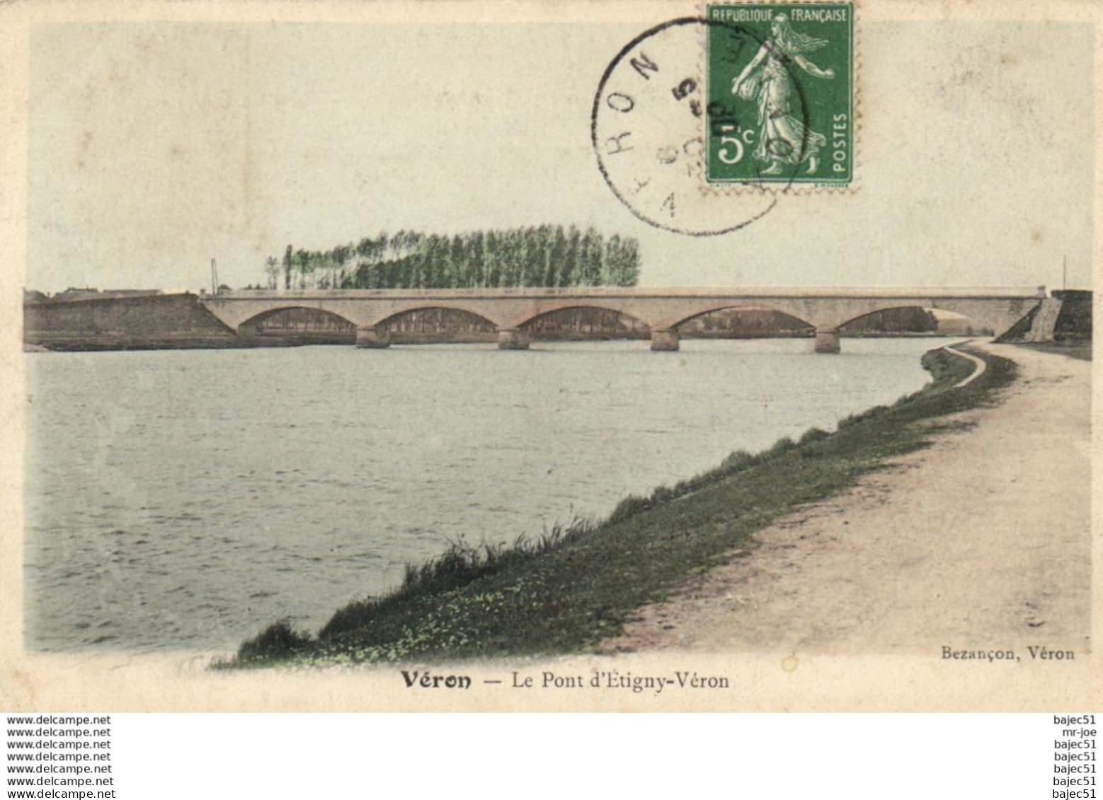 1 cpa Veron - le pont d'étigny véron