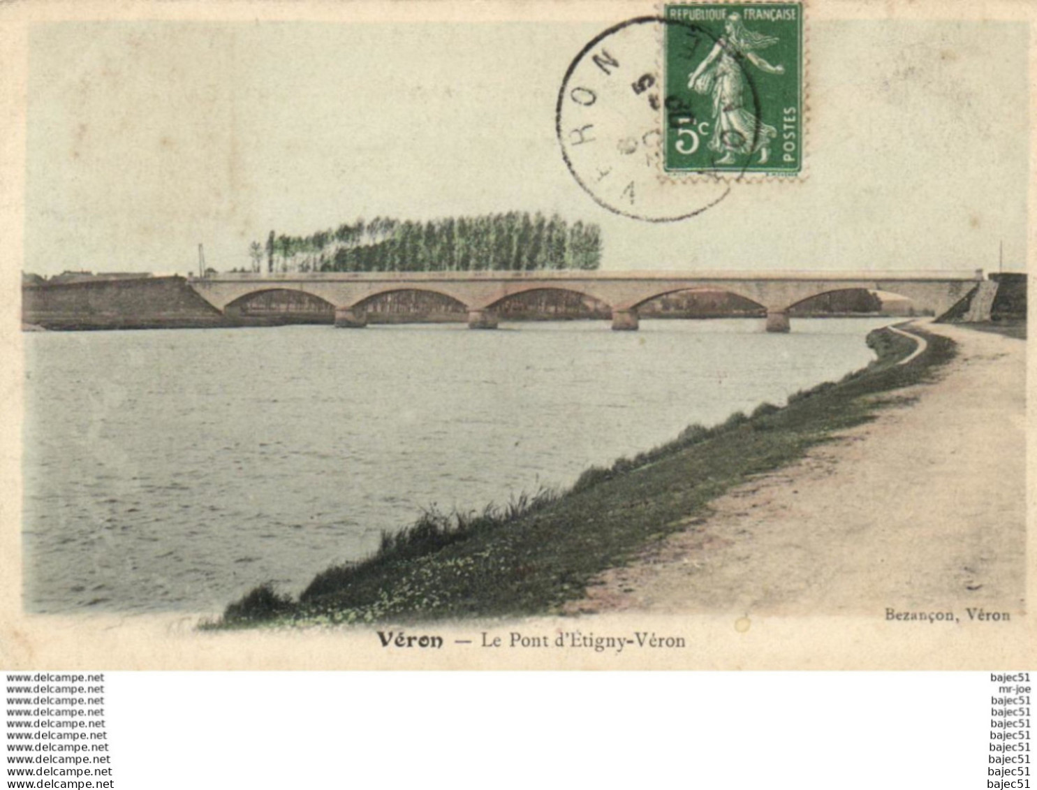 1 cpa Veron - le pont d'étigny véron