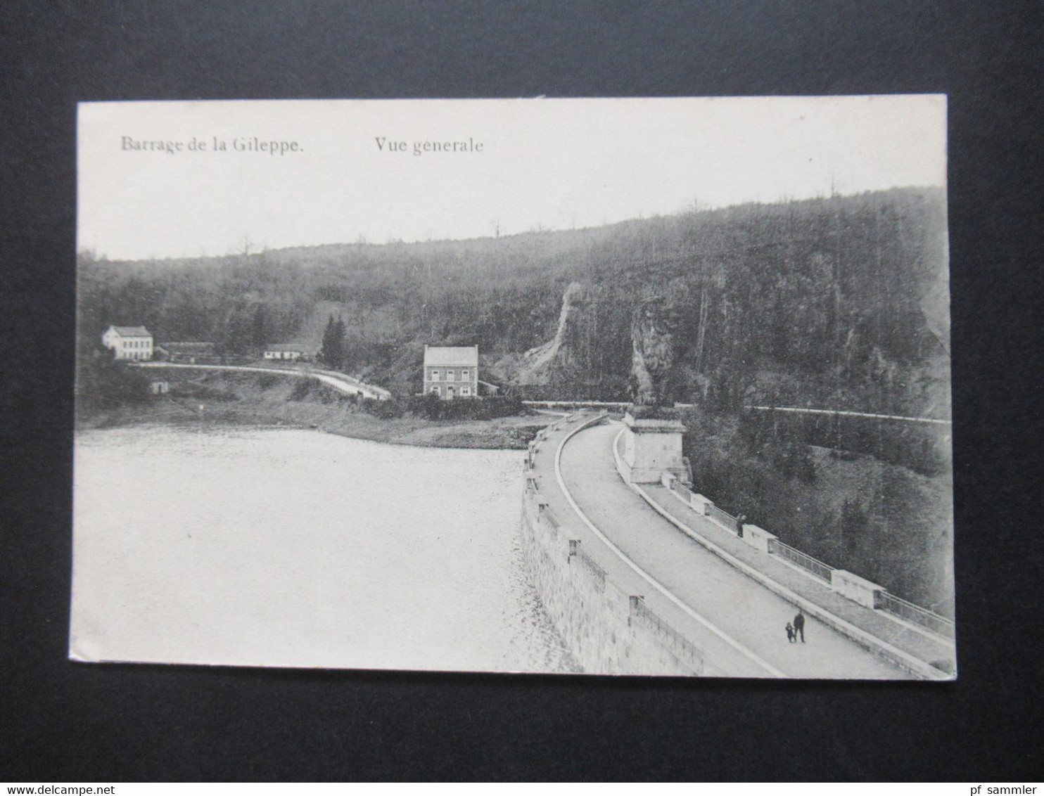 1.WK Feldpost AK Belgien Barrage de la Gileppe Vue generale aus Eupen (5. Comp. Landsturm Batl.) nach Kiel gesendet
